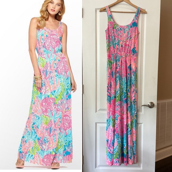 Lilly Pulitzer Holy Grail Tria Maxi in Turquoise Let’s Cha Cha, Size Small. - Picture 12 of 15